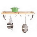 Wall Mounted Natural Wood Pot Rack